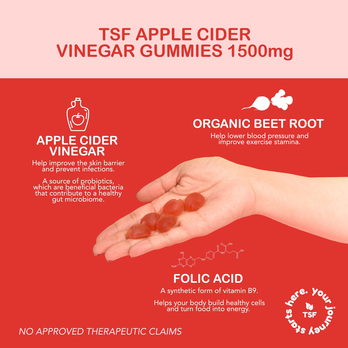 Apple Cider Vinegar Gummies GOLD 1500mg