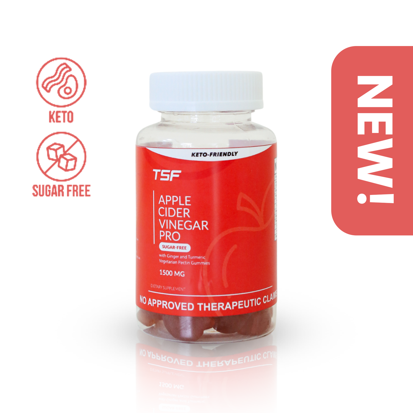 Apple Cider Vinegar PRO Gummies 1500mg 60s (Keto-Friendly and Sugar-Free)