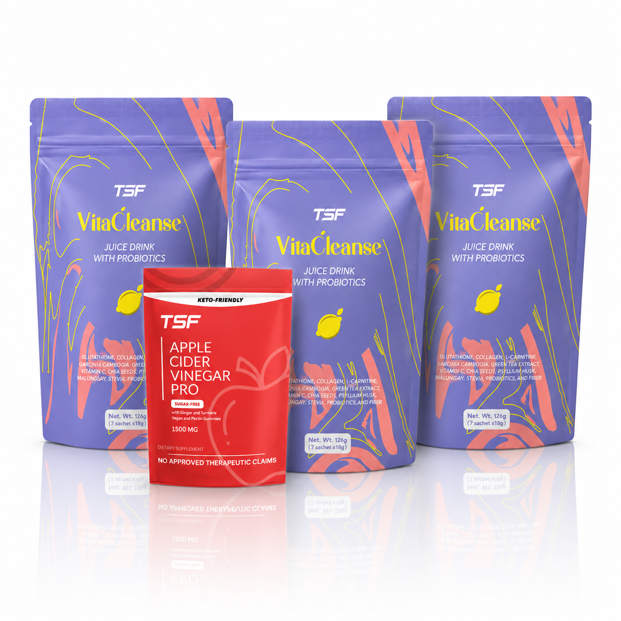ACV Gummies Pro (30s) & Vitacleanse Juice (7 sachets) Combo